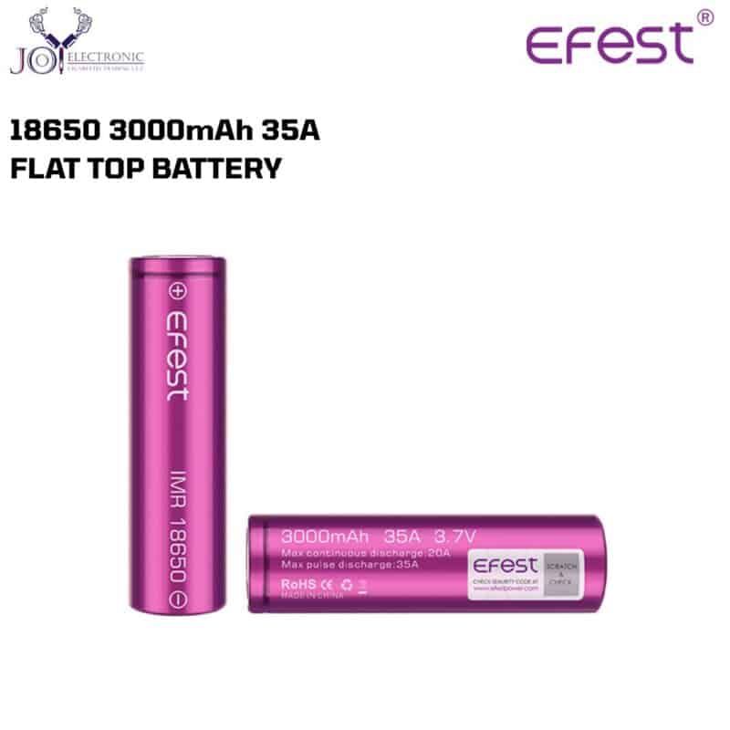 EFEST 18650 3000mAh 35A FLAT TOP BATTERY