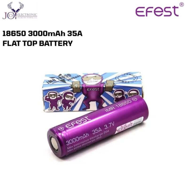 EFEST 18650 3000mAh 35A FLAT TOP BATTERY Box