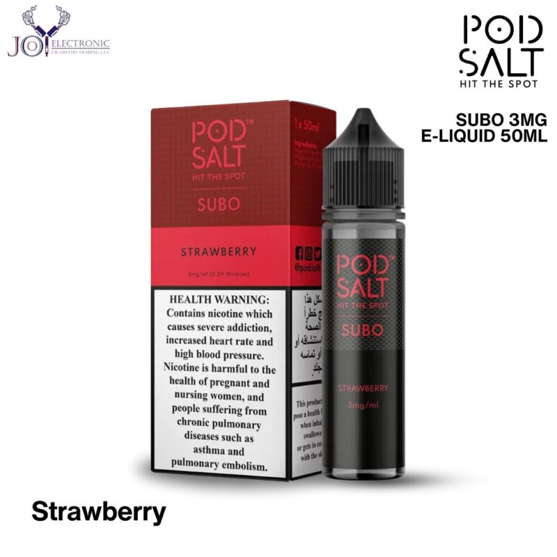 Pod Salt Subo Strawberry 3mg E-Liquid 50ml
