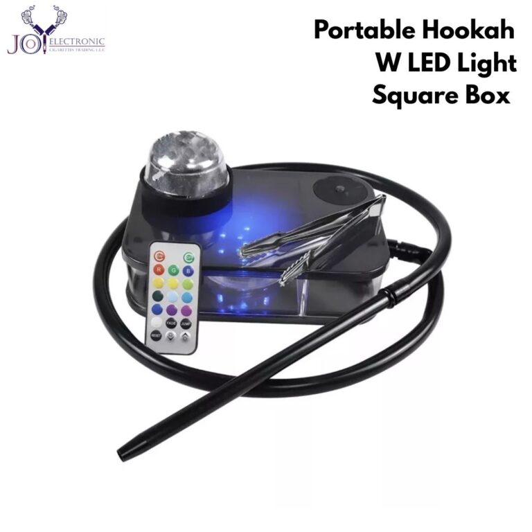 Portable Hookah Complete Set W LED Light Square Box Shisha Nargila 3