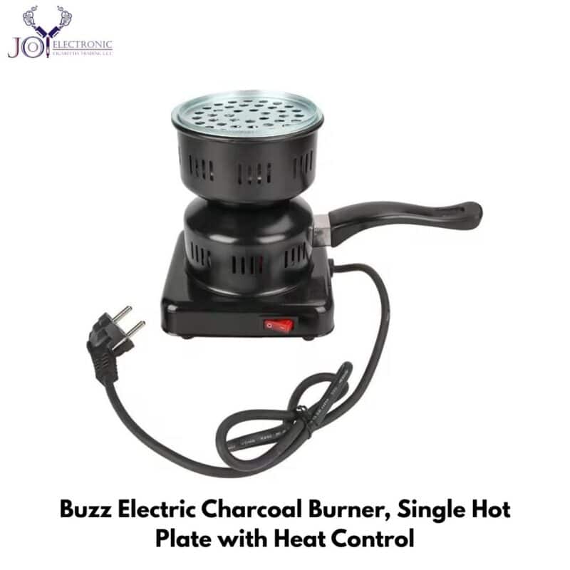Buzz Electric Charcoal Burner, Single Hot Plate with Heat Control
