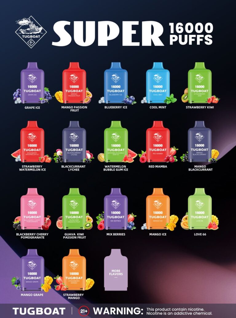 Tugboat Super 16000 Pod Cartridges Disposable Vape In UAE