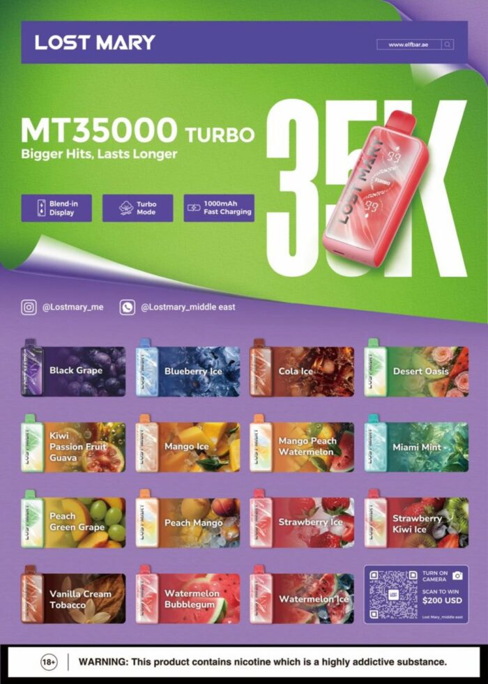 LOST MARY MT35000 PUFFS TURBO DISPOSABLE VAPE - Image 1